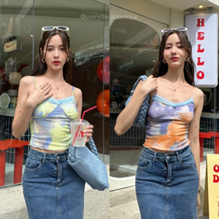 𝗡𝗲𝘄 𝗔𝗿𝗿𝗶𝘃𝗮𝗹📌📌tulle top🫧(290฿ฟรีส่ง) ตัวแม่สายแฟถูกใจสิ่งนี้แน่นอน สายเดี่ยวแต่งขอบลูกไม้ สีน่ารักละมุน on season