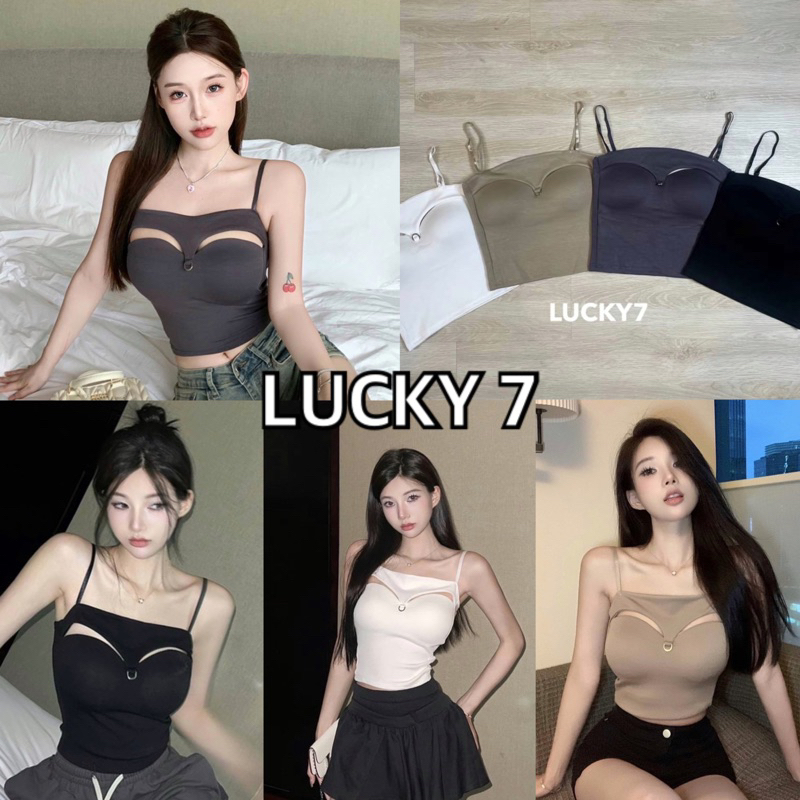 BY IRA (พร้อมส่ง) สายเดี่ยวแฟชั่นดีเทลโชว์หน้าอกนิดๆ มีฟองน้ำ เสื้อผ้าเเฟชั่นเกร๋ๆ #H1