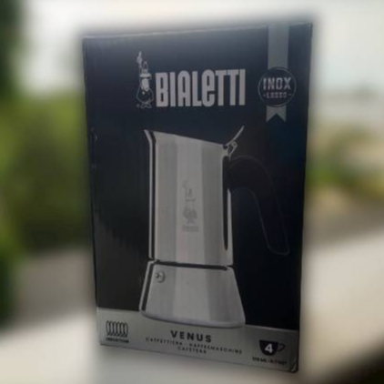 Bialetti หม้อต้มกาแฟ Moka Pot รุ่น Venus (วีนัส) ขนาด 4 ถ้วย - Silver(มีการแกะตรวจสภาพแล้ว)