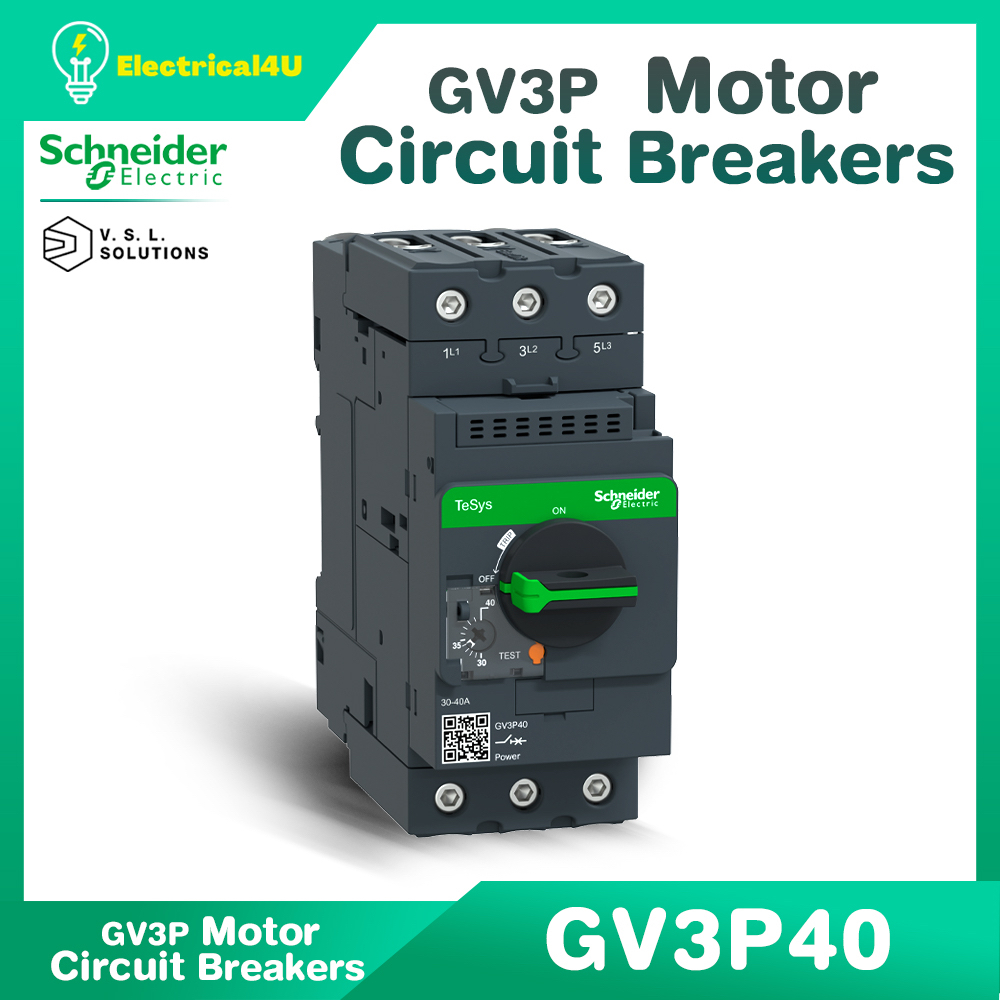 Schneider Electric TeSys GV3P มอเตอร์เบรกเกอร์ EverLink Terminals Motor circuit breaker GV3P40 GV3P5