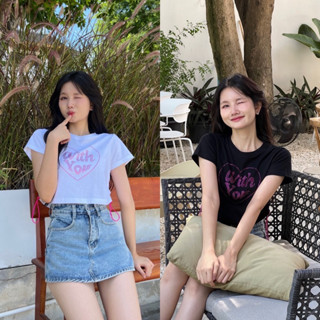 Baby Crop เชือกรูดไดม่อน เสื้อ Y2K ดีเทลงานใหญ่กว่าเดิมม เพชรแน่นๆ น่ารักม้ากกตะโกนเว่อร์🫶🏻✨ อก 32-38 ยาว 16