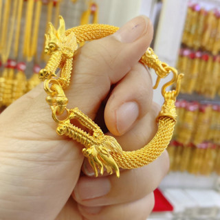 ข้อมือ มังกรมีจร้ และ ไม่มีจี้ งานสวย ชาย/หญิง ตะขอปั้ม (แถมตะขอสำรอง)