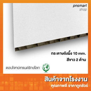 แผ่นกระดาษรังผึ้ง cardboard สีขาว2ด้าน หนา10mm 59x109 ซม. (แพ็คละ4แผ่น)