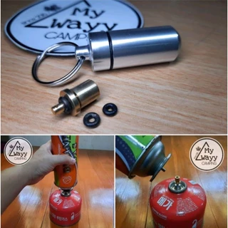 Adapter ตัวถ่ายแก๊ส แถม! หลอดจัดเก็บ อแดปเตอร์ เติมแก๊ส กันน้ำ กันหาย พกพาเดินป่า