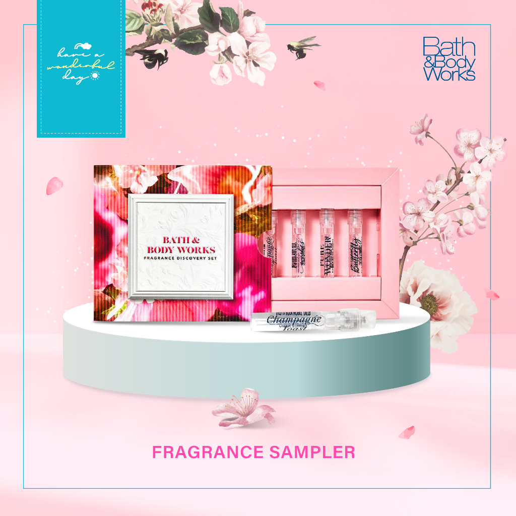 🇺🇸USA LABEL : Fragrance Sampler น้ำหอมขนาดทดลอง 4 กลิ่น Champagne Toast, A Thousand Wishes, Pure Won