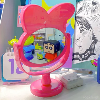 CRYSTAL RABBIT ins กระจกแต่งหน้าการ์ตูนน่ารัก Hello Kitty กระจกตั้งโต๊ะ กระจกแต่งหน้า