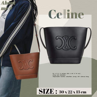 เซลีน Celine CUIR TRIOMPHE Small BUCKET BAG/CROSSBODY/SHOULDER BAG IN SMOOTH BOWL LEATHER กระเป๋า