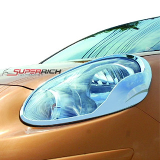 NISSAN MARCH 2010 - 2013 ครอบไฟหน้าโครเมี่ยม (Head Lamp Cover) ของแต่ง ชุดแต่ง ประดับยนต์