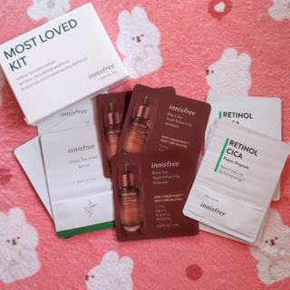 Innisfree tester MOST LOVED KIT 9 ชิ้น (green tea/black tea/retinal cica)