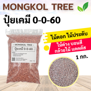 Mongkol Tree ปุ๋ยเคมี 0-0-60 บรรจุ 1 กก. ปุ๋ยเร่งต้น ใบ ดอก ผล เร่งหวาน ขยายราก บำรุงราก ใส่ผัก ผลไม้ ไม้ดอกไม้ประดับ