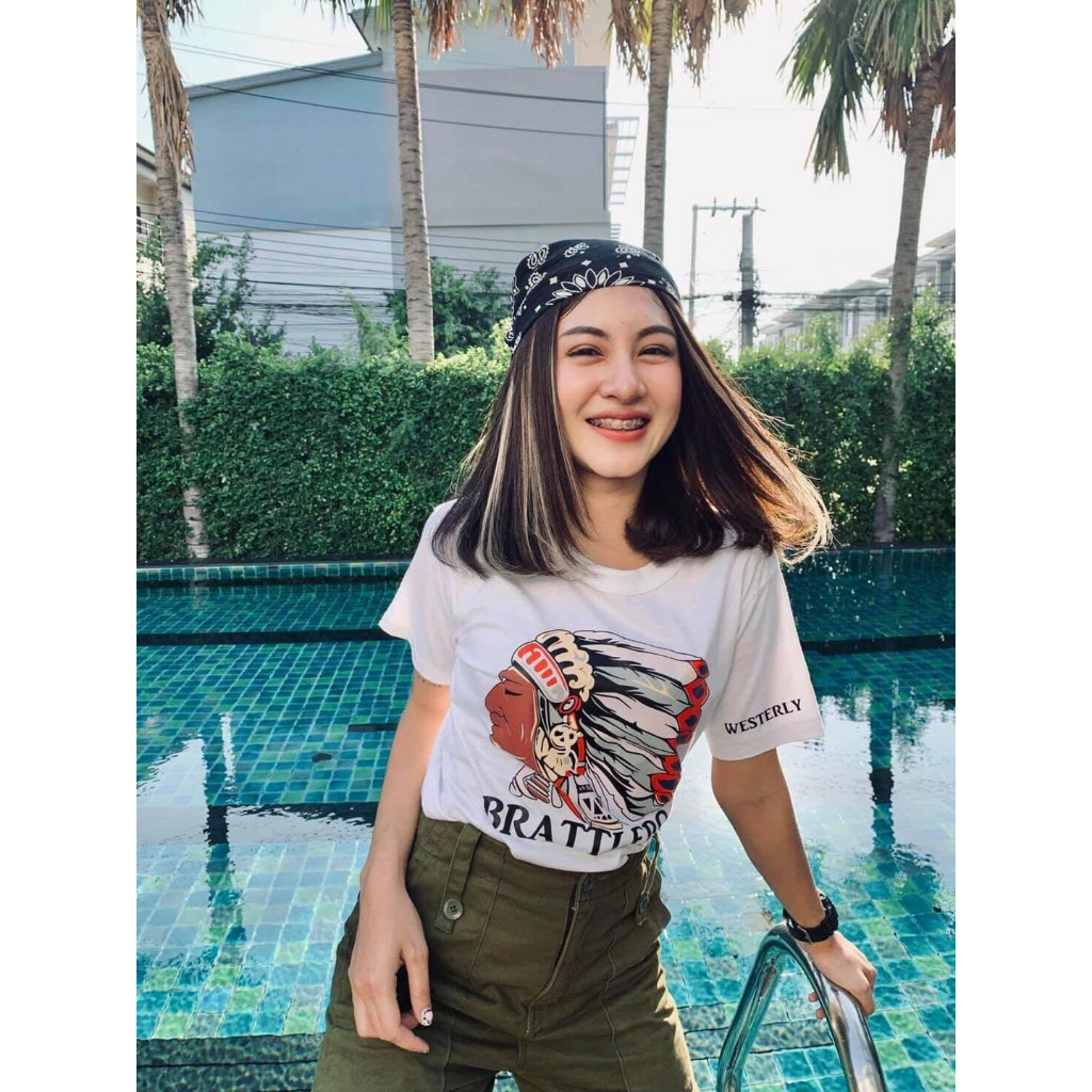 VINTAGE FACTORY เสื้อยืด Cotton100% BRATTLEBO - เทคนิคซิลค์สกรีน สีจมลงเนื้อผ้าติดแน่นทนนาน