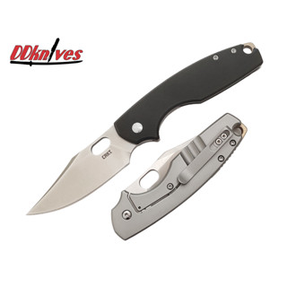 มีดพับ CRKT Pilar IV Folding Knife D2 Satin Clip Point Plain Blade, Black G10 Handles (5321)