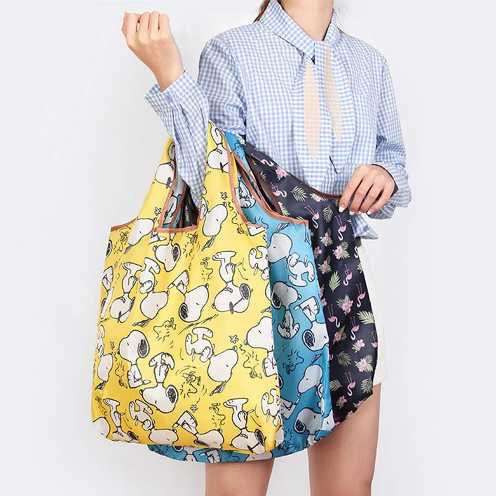 กระเป๋า Shopping bag แบบพับได้ลายลิขสิทธิ์แท้ Peanuts Snoopy, กระเป๋าผ้าพับได้ Eco Folding Shopping 