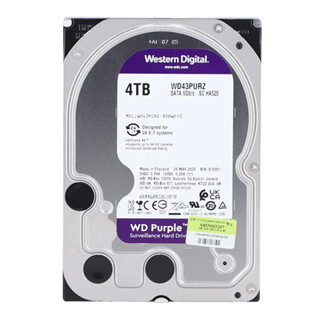 4 TB 3.5" HDD (ฮาร์ดดิสก์ 3.5") WD PURPLE - SATA3 (WD43PURZ)