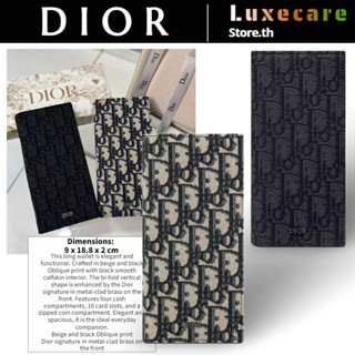 ถูกที่สุด ของแท้ 100%/ดิออร์Dior Oblique Vertical Long Wallet/card case/ กระเป๋าสตางค์