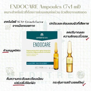 [ตัวแทนจำหน่ายอย่างถูกต้อง]ENDOCARE Ampoules 7x1 ml สำหรับซ่อมผิวเร่งด่วน ผิวแพ้แห้งแดงแสบคัน รอยแดงสิวหรือหลังเลเซอร์