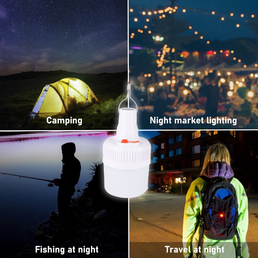หลอดไฟพกพา LED ชาร์จไฟได้ ไฟแขวนเต็นท์ V49 ราคา ถูกที่สุด ดีลบีเคเค แกลเลอรีภาพที่ 8