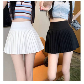 diary(SK02)กระโปรงทรงเอ พลีทจีบเล็ก สไตล์เกาหลี เทนนิสเอวสูง Skirt korea มีซับใน