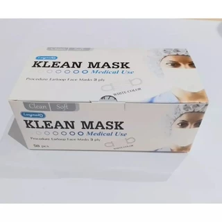หน้ากากอนามัย Klean Mask สำหรับใช้ครั้งเดียว 1 กล่องมี 50 ชิ้น