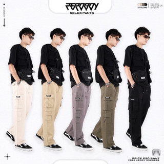 ZEROBOY- RELEX PANTS “ กางเกงวินเทจขายาวเอวยางยืด 5 สี “