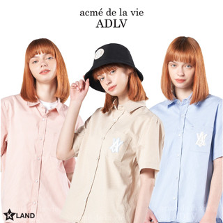 [LISA PICKED] acme de la vie [ADLV X LISA] A LOGO EMBLEM PATCH STRIPE SHORT SLEEVE SHIRT (ADL22WS0006U)