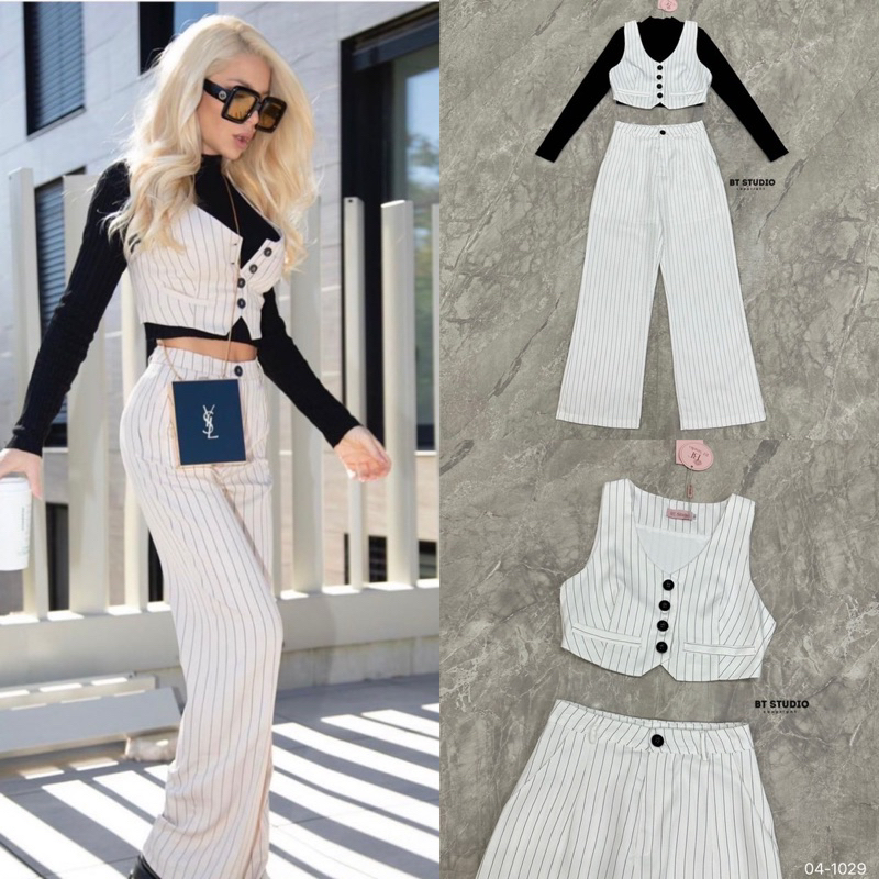 BT studio เสื้อกั๊ก+กางเกง มีเสื้อยืด #04-1029