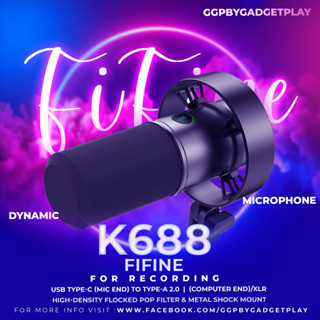 [กรุงเทพฯ ด่วน 1 ชั่วโมง] FIFINE K688 USB/XLR DYNAMIC MICROPHONE WITH SHOCK MOUNT ประศูนย์ 1 ปี