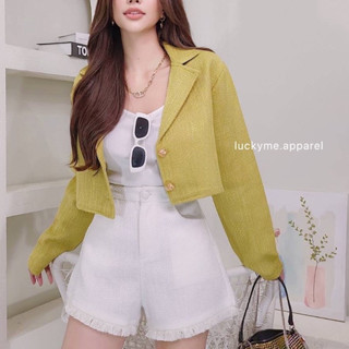 Tweed cropped blazer 💖 มี 4 สี