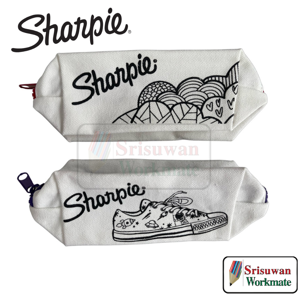 Sharpie กระเป๋าผ้า คละลาย เนื้อกระเป๋าเพ้นท์สีได้ กล่องดินสอผ้า