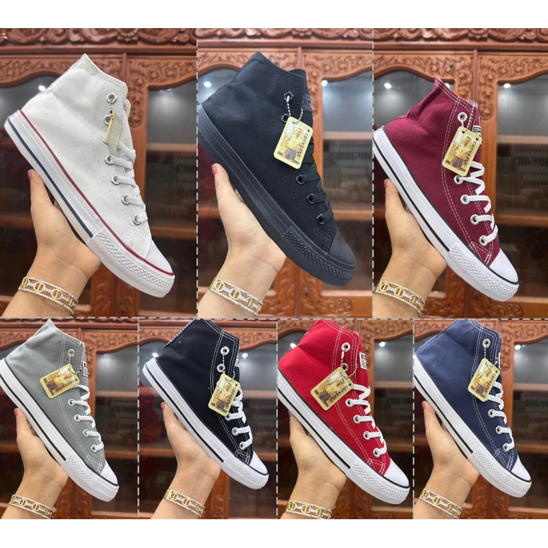 Coverse All Star หุ้มข้อ : สีดำ กรม ดำล้วน ขาว เทา36-45