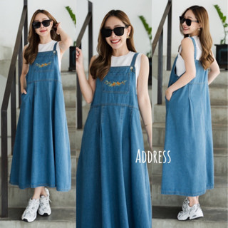 🌈🌿🌸🌺🌼💙🇰🇷 Jeans BiB Embroidery Long Skirt