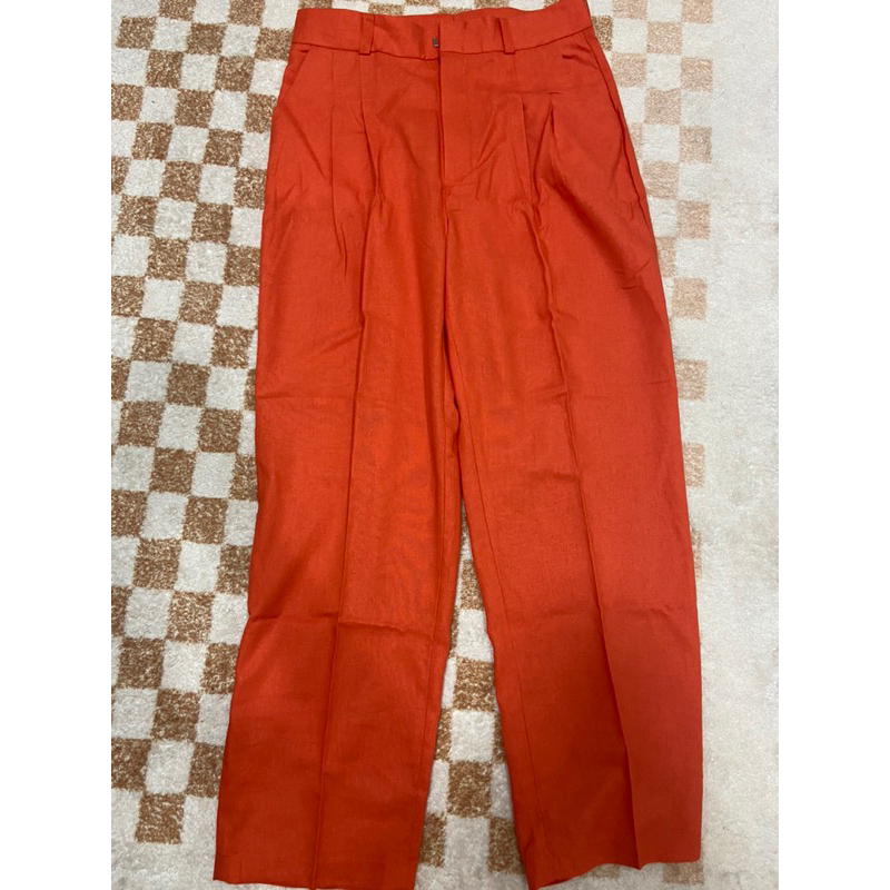 🍊กางเกงส้มไซต์ XL boy linen long pantsจากร้าน Mulig🍊