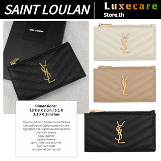 วายเอสแอล แซงต์ โลรองต์👜Yves Saint Laurent CASSANDRE SAINT LAURENT MATELASSÉ FRAGMENTS กระเป๋าสตางค์แบบซิป/ที่ใส่บัตร