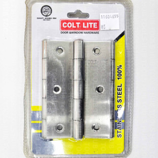 บานพับสแตนเลส COLT LITE ขนาด 3 1/2″ X 2 1/4″ หนา 1.5 mm. สีSS แสตนเลส #003 (3ตัว/แผง)