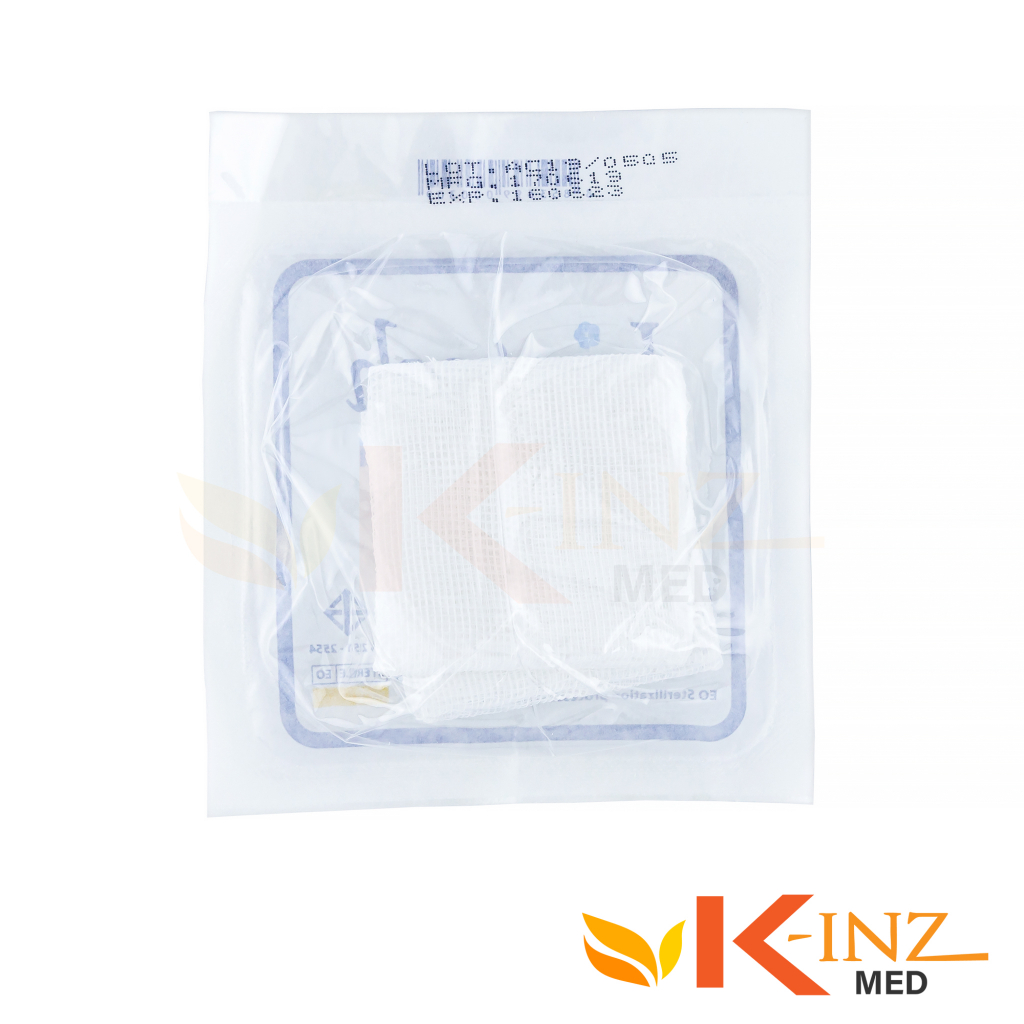 ผ้าพันแผล ผ้าก็อซแผ่นสเตอร์ไรด์ ไบโอคอททอน บรรจุซองละ 5 ชิ้น ขนาด 3