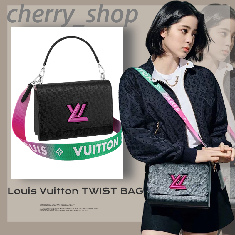🍒หลุยส์วิตตอง Louis Vuitton กระเป๋ารุ่น TWIST PM 🍒กระเป๋ารุ่น TWIST MM ผู้หญิง/กระเป๋าสะพายข้าง🍒lv bag