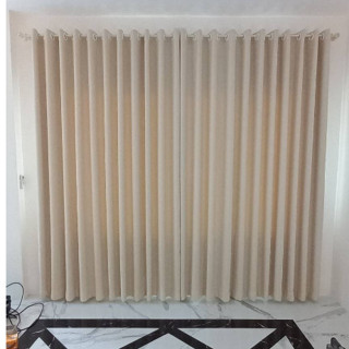 ผ้าม่านสีครีม ผ้าม่าน  เนื้อด้าน  สวยสะดุดตา