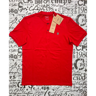 COTTON HENLEY SHIRT RED