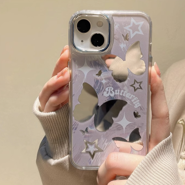 จัดส่งทันที เคสไอโฟน11/12/13/14/15 Pro max เคสน่ารัก Butterfly Cute mirror Case For iPhone 11,12,13,14,12PM,13PM,14PM