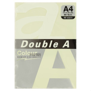 Double A Colour Paper A4 กระดาษสี คละสีอ่อน 80gsm. แพ็ค 50