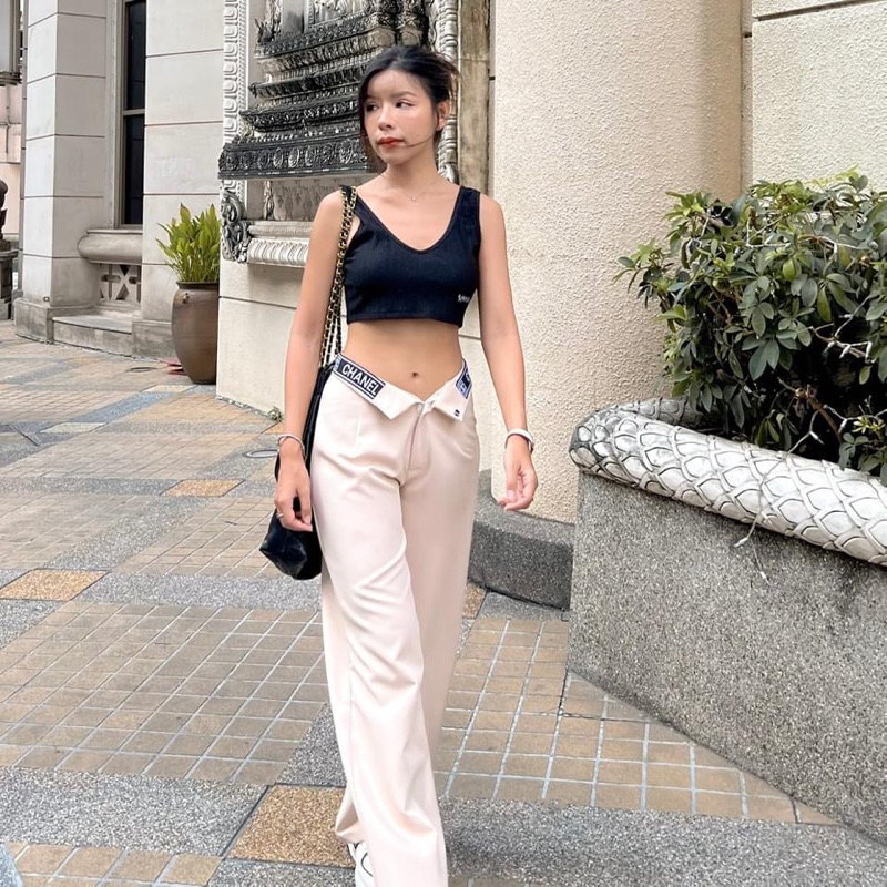 กางเกงพับขอบจากร้าน montha style มือ1