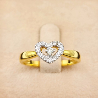💗🔥SK Jewelry 💍แหวนเพชรรูปหัวใจ💗💎🔥 ทองแท้ 9K (37.50%) 🔥 มีสินค้าพร้อมส่ง 🚛 🗃 SK-R0070💗