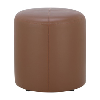 ST037 Stool กลมหนังสีน้ำตาล