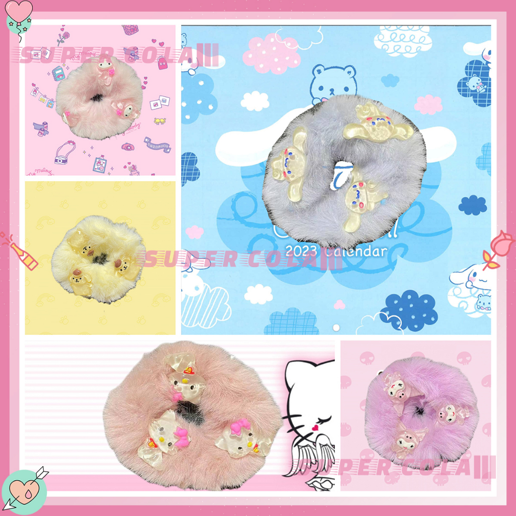 【พร้อมส่งในไทย】Sale ผูกผมหนูน่ารัก สายผูกเส้นผมลายการ์ตูน สัมผัสนุ่ม แมวหนุ่มผู้หญิง หมวกผมตลก
