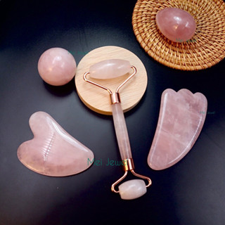 Rose Quartz Guasha กัวซาโรสควอตซ์ หินแท้100% มีหลายแบบให้เลือกซื้อคะ