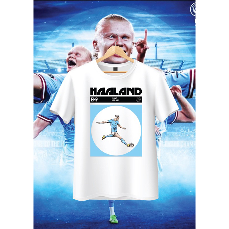 เสื้อยืดขาวพิมพ์ลายErling Haaland