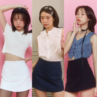 Bemingskirts003(XS-4XL) - Beming Butter Skirt 🎧🍒 (สีพื้น)