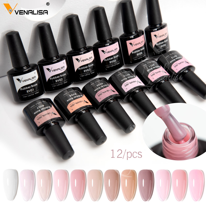 Venalisa รับเบ้อเบส Rubber Base ใช้แทน Base coat ได้ มีให้เลือกหลายสี ช่วยปรับหน้าเล็บ สามารถต่อเล็บ