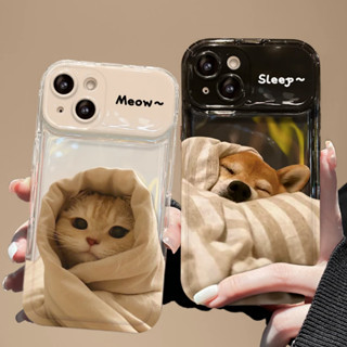 เคสขาตั้งลายการ์ตูนมาใหม่ปิดกล้องกระจก เคส ไอโฟน 7 8 7plus 8plus XR 11 12 12Promax 13 13Promax for iPhone 14 14Promax