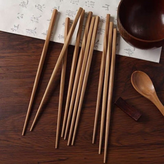 ตะเกียบไม้ด้ามเกลียว 🍜 Threaded chopsticks ตะเกียบไม้ แพ็ค5คู่ ตะเกียบ ตะเกียบไม้แท้ ปลายด้ามเกลียว